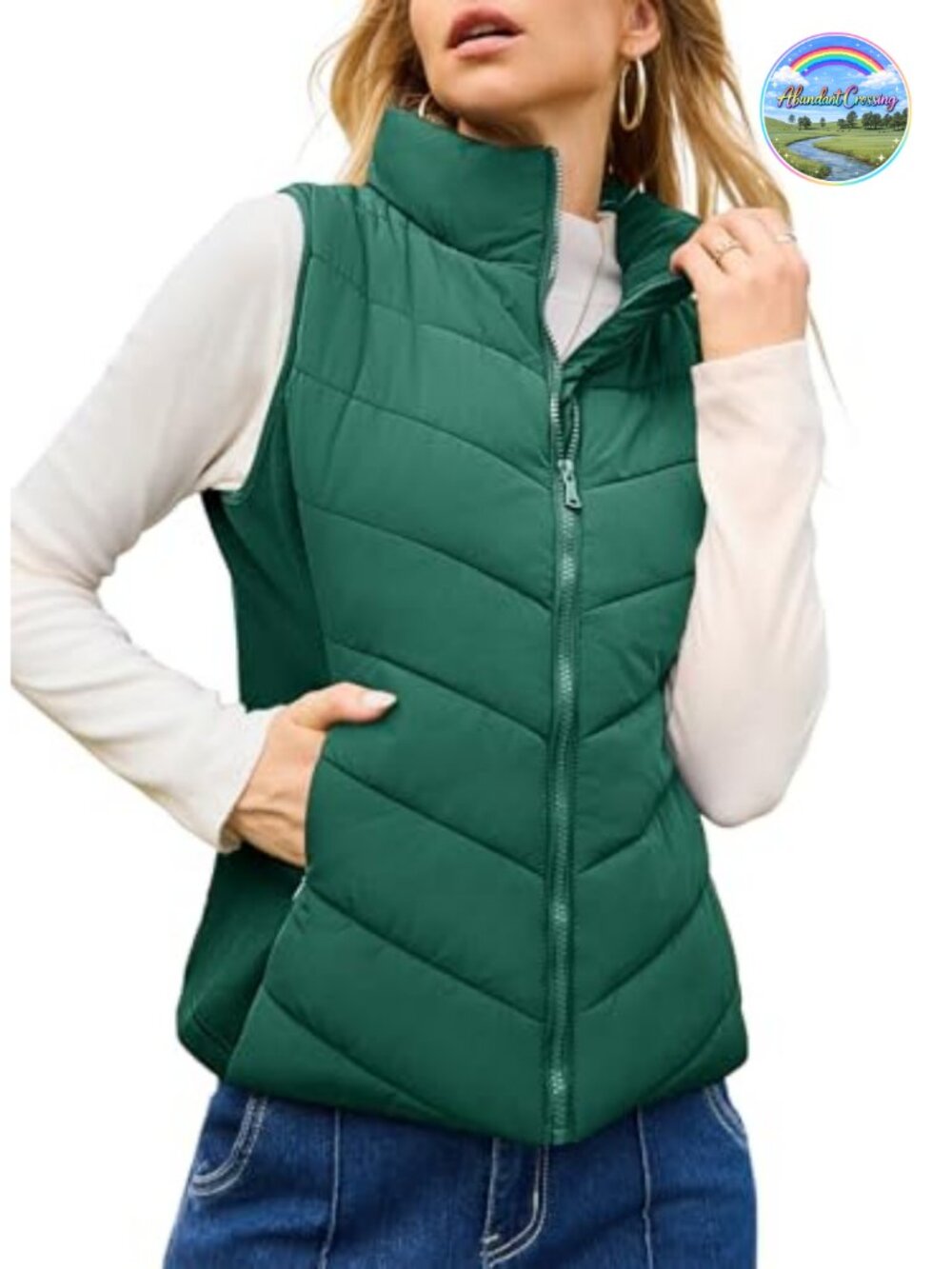 Quilted Puffer Vest Lightweight Sleeveless Zip Outerwear